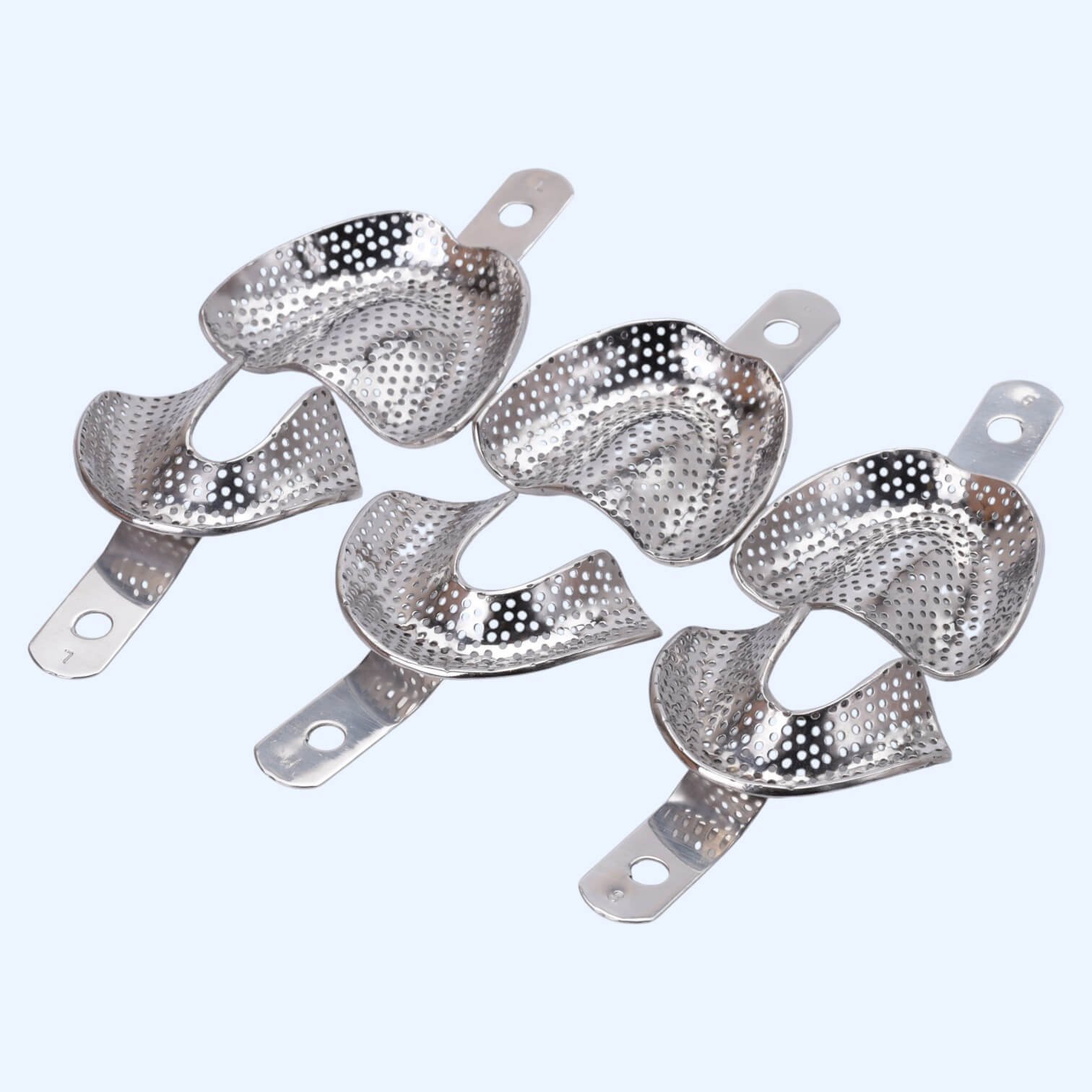 Набір ложок відбиткових для беззубих щелеп перфоровані 3 розміри